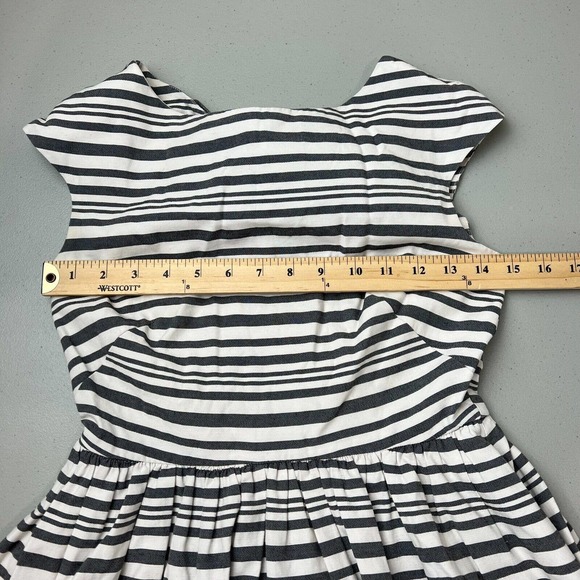 Slate and Willow Womens Dress 0 Striped‎ Open Bow Back Cap Sleeve Black White - Picture 13 of 15